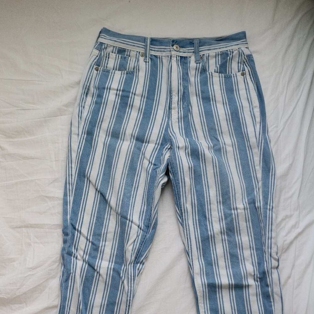 Striped American Eagle Mom jeans